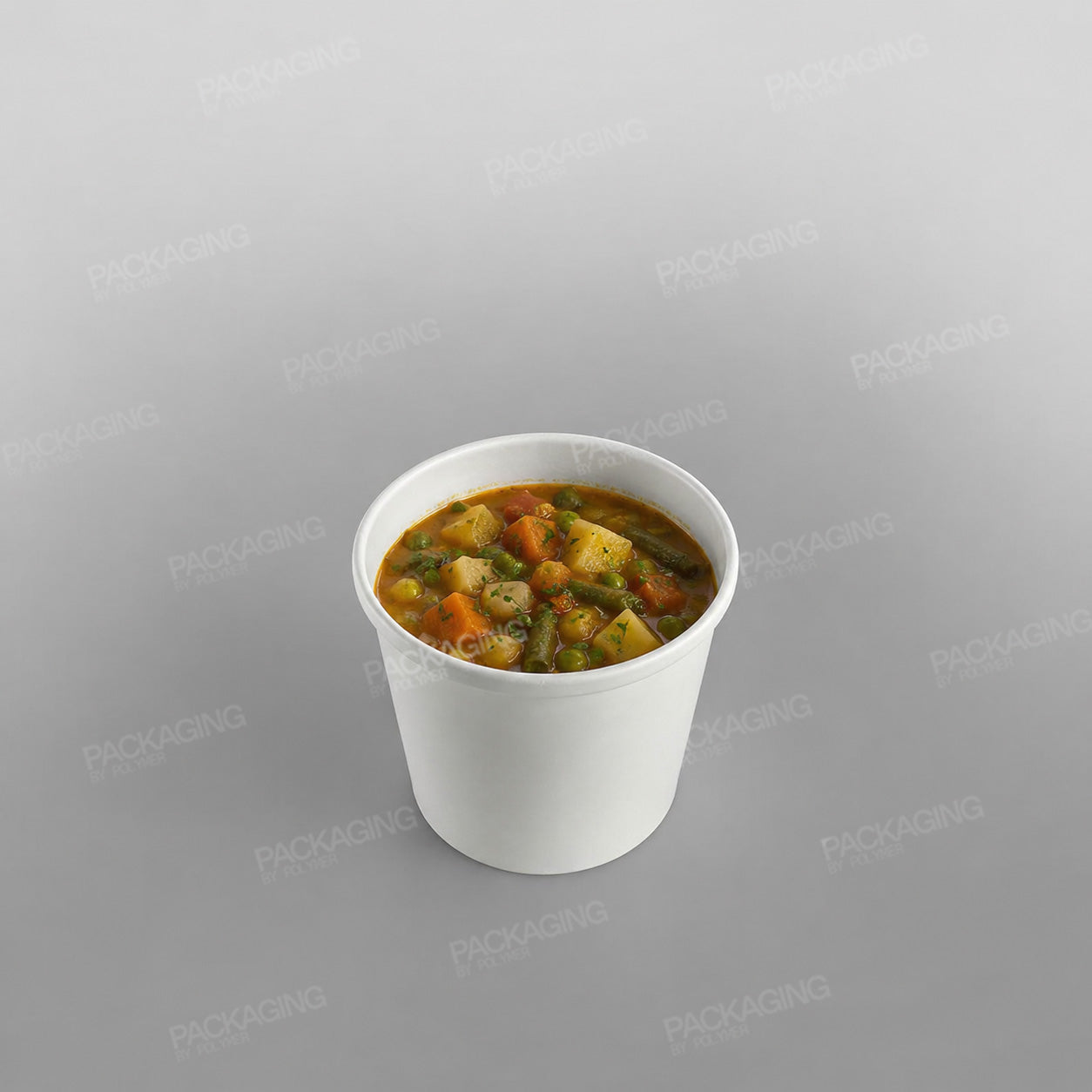 Go-Pak White Paper Soup Container & Lid Combo