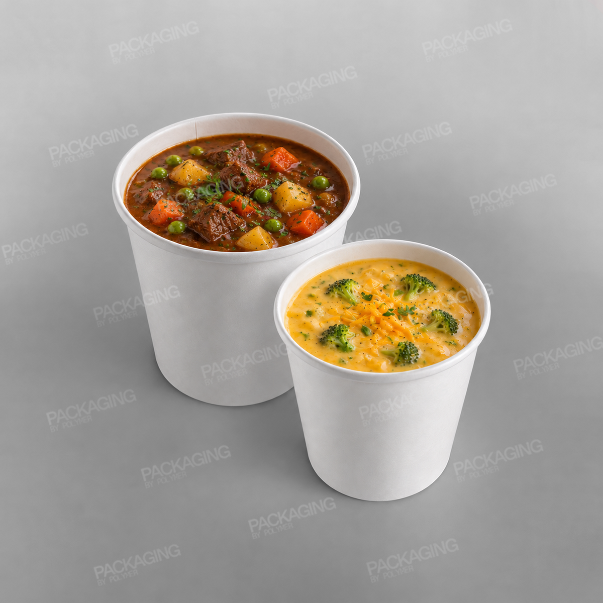 Dispo White Paper Soup Container