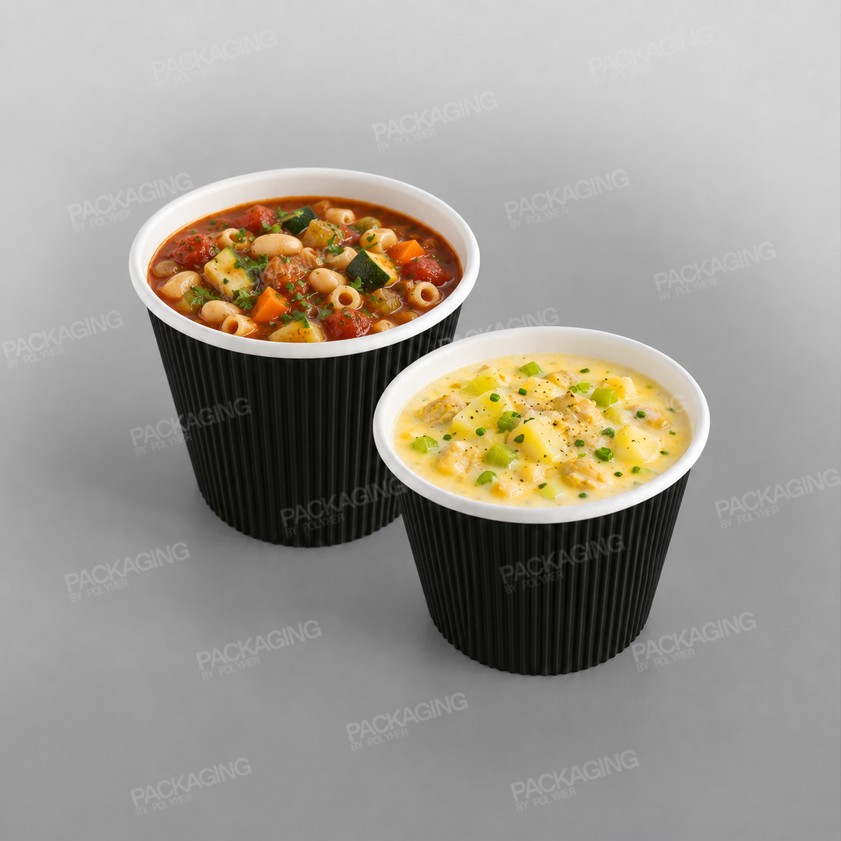 Go-Pak Ripple Black Soup/ Food Container Squat
