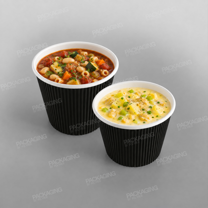 Go-Pak Ripple Black Soup/ Food Container Squat