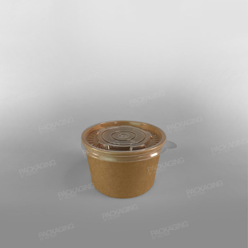 Dispo Plastic Clear Vented Lid For Kraft Soup Container [8-16oz]