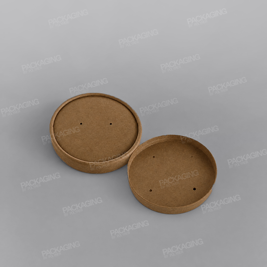 Brown Paper Soup Container Lid