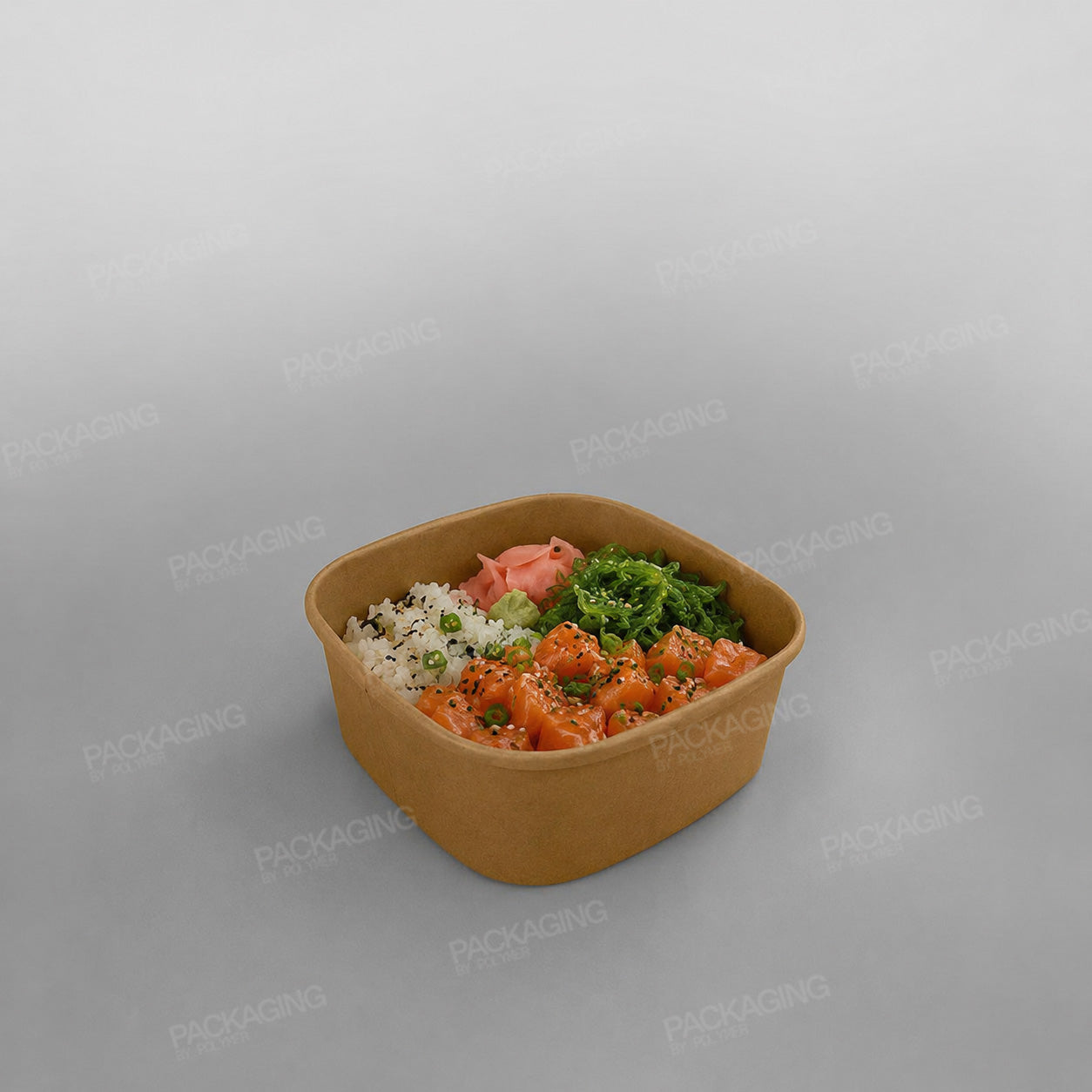 Sabert Premium Square Food Bowl - Kraft