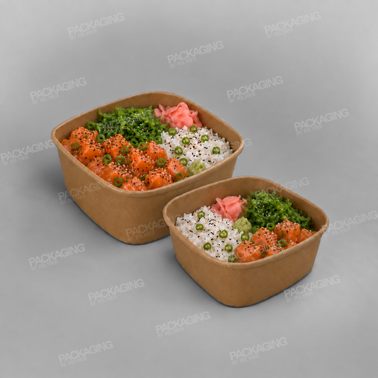 Sabert Premium Square Food Bowl - Kraft