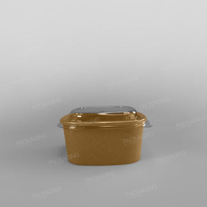 rPET Lid For Sabert Premium Square Food Bowl - Kraft