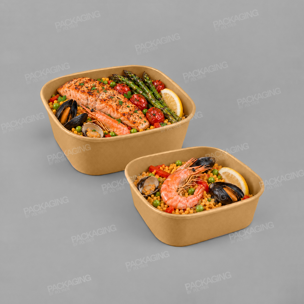Hippo Square Kraft Food Bowls