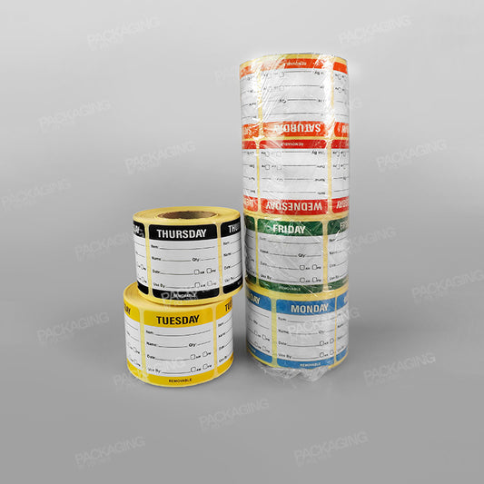 Weekly Food Labels - 7 Days - 500 Stickers Per Day/ Roll