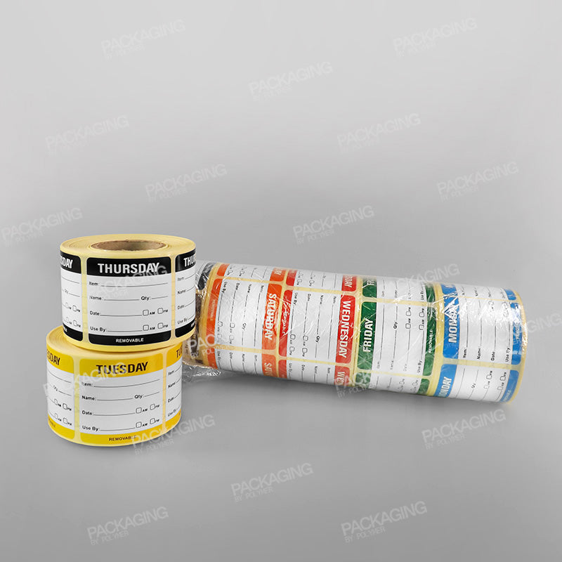 Weekly Food Labels - 7 Days - 500 Stickers Per Day/ Roll