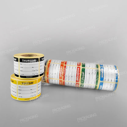 Weekly Food Labels - 7 Days - 500 Stickers Per Day/ Roll