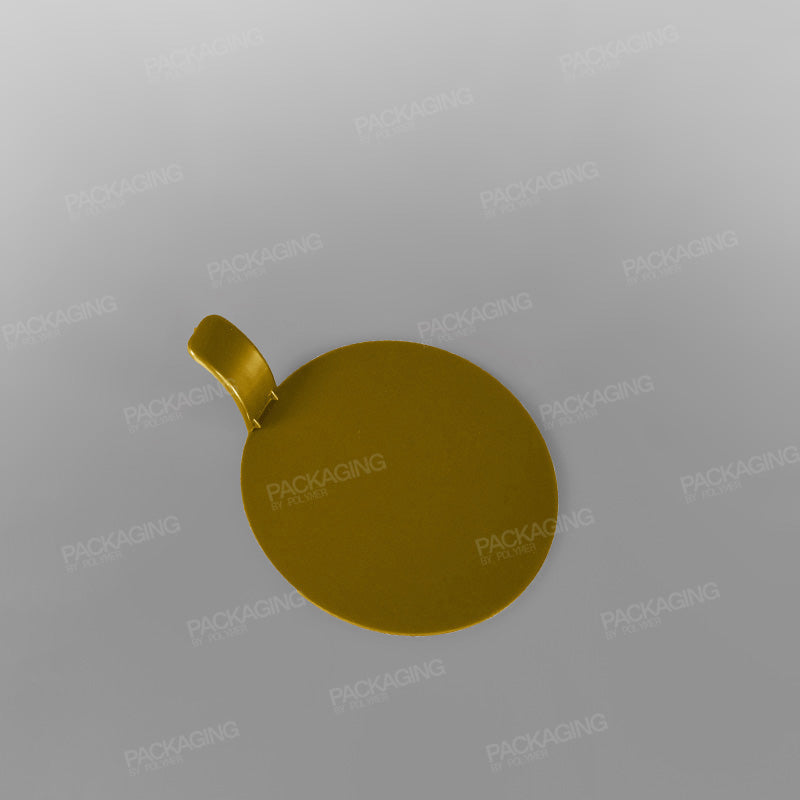 Single Slice Cake Card Gold Round With Handle - 8.3cm