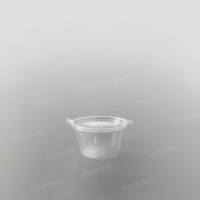 Hinged Plastic Sauce Container Round