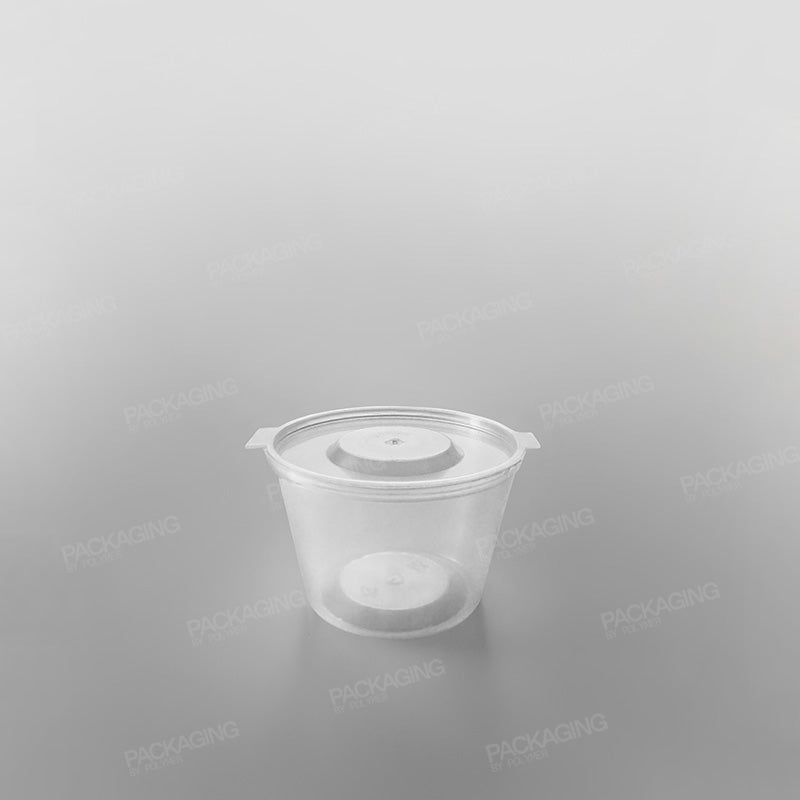 Hinged Plastic Sauce Container Round