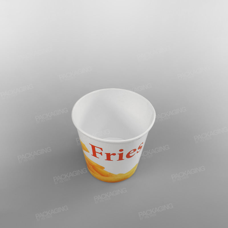 White Paper Food Container - French Fries Design