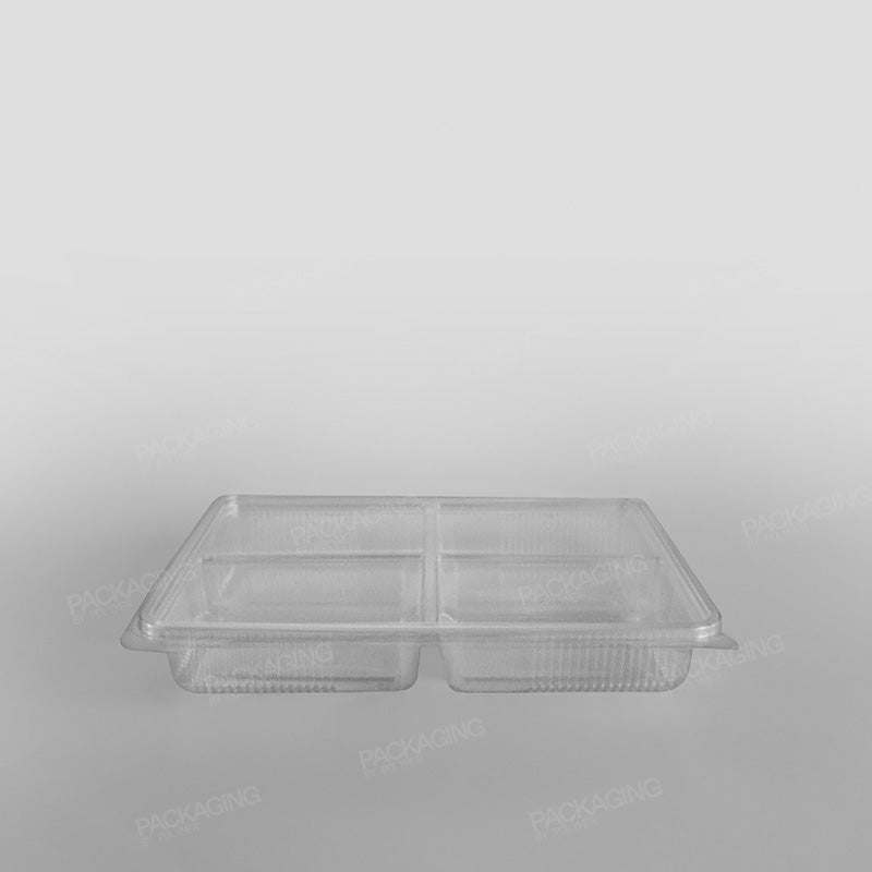 Somoplast 4 Compartment Clear Hinged Rectangular Container