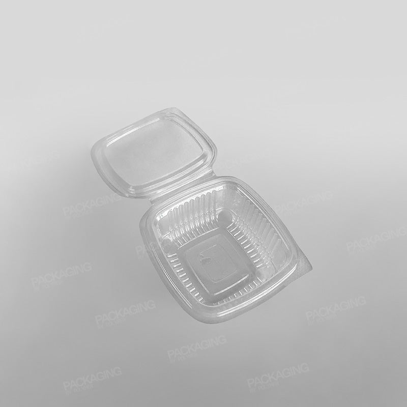 Somoplast Clear Hinged Flat Square Container — Packaging By Polymer