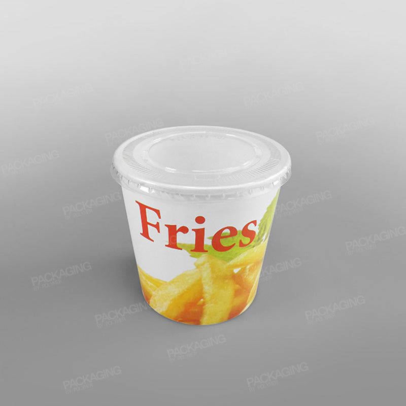 Clear Flat Lid To Fit Ice Cream Cups - White & Green Designs