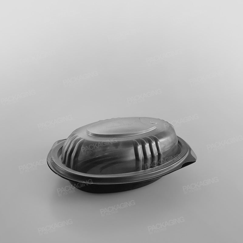 Somoplast Oval Black Microwavable Container