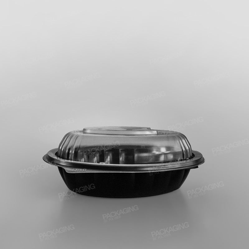 Somoplast Oval Black Microwavable Container