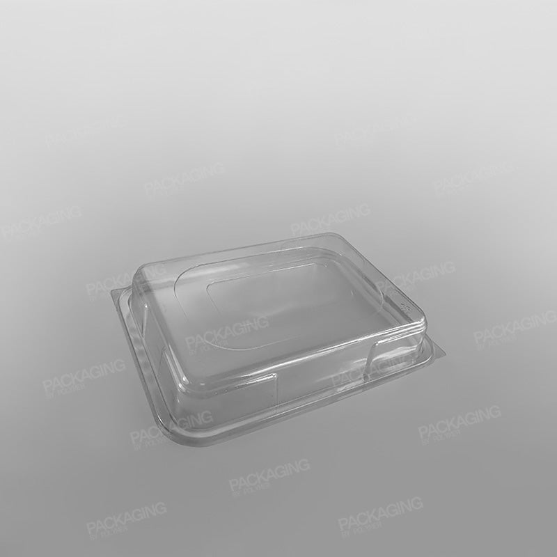 Clear Domed Lid For Plastic Rectangular Platter - Black Base