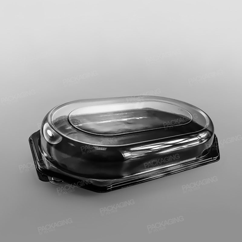 Clear Domed Lid For Octagonal Black Plastic Platter Base