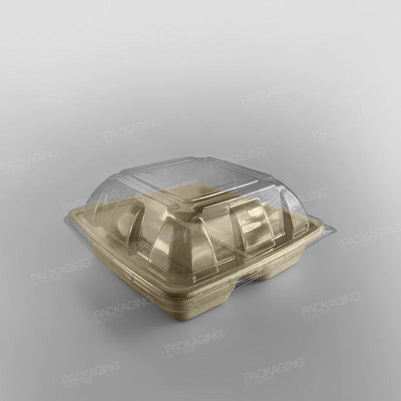 Sabert PP Domed Lid For 3 Compartment Large Square Pulp Container