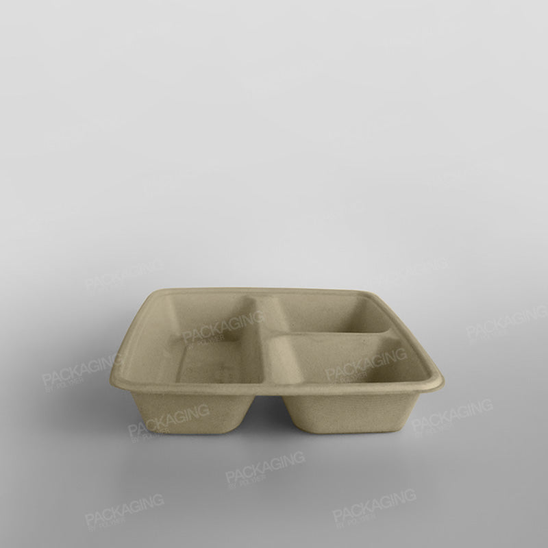 Sabert 3 Compartment Large Square Pulp Container