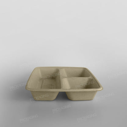 Sabert 3 Compartment Large Square Pulp Container