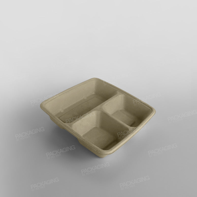 Sabert 3 Compartment Large Square Pulp Container