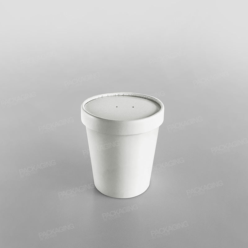 Go-Pak White Paper Soup Container & Lid Combo