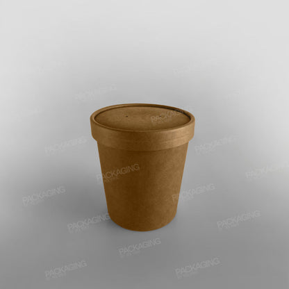 Brown Paper Soup Container Lid