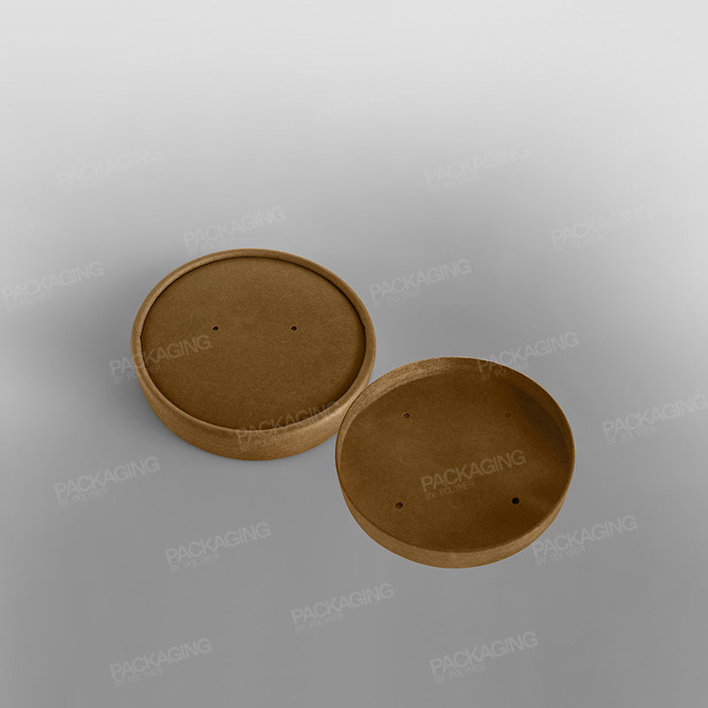 Brown Paper Soup Container Lid