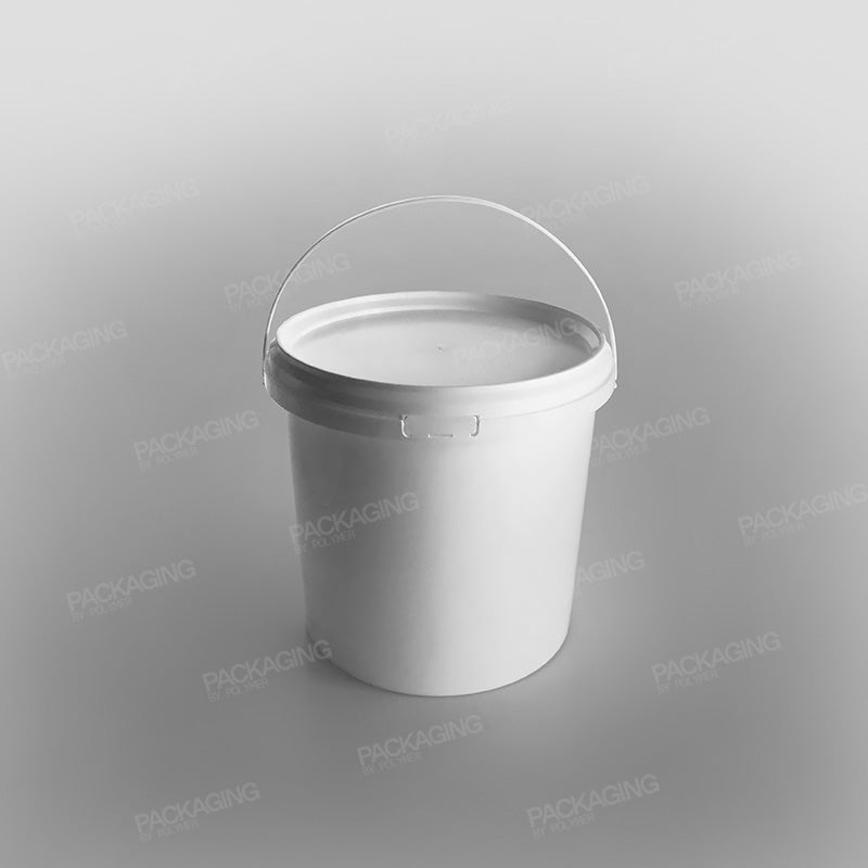 White Plastic Buckets & Lids - 5 Litres